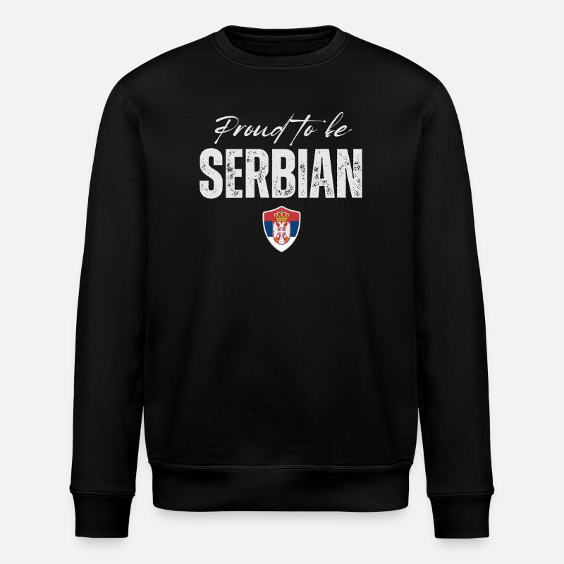Serbe fier, fabriqué en Serbie - Sweat bio ROLLER Stanley/Stella Unisexe - noir