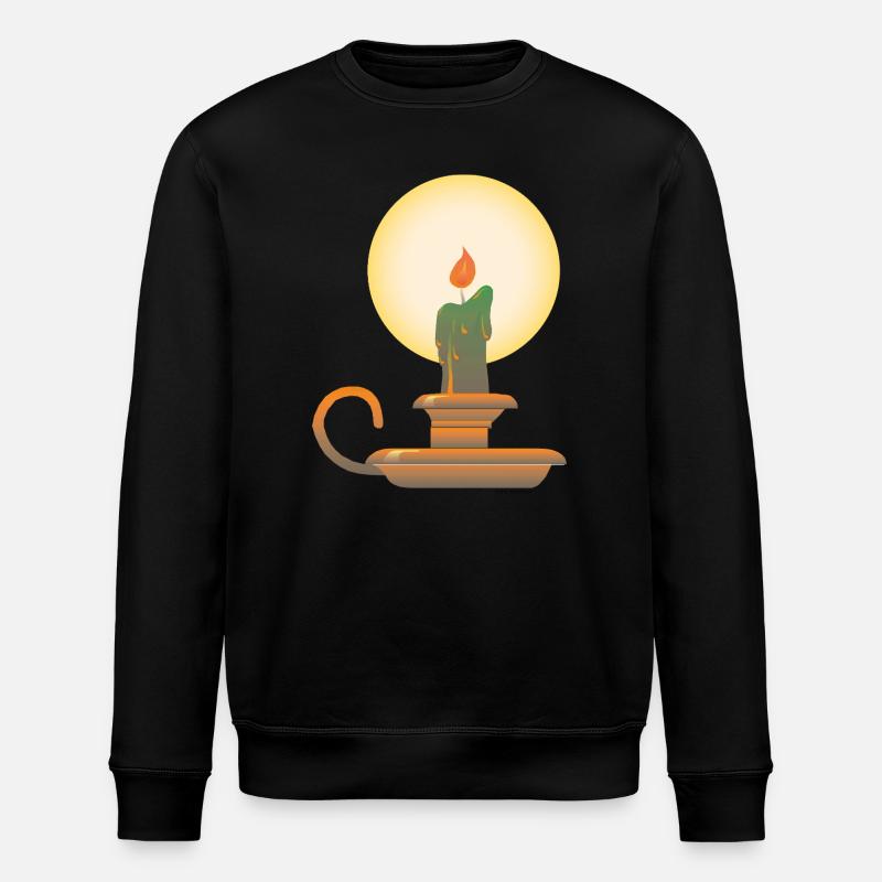 Kerzenständer | candlestick public Domain graphic - Stanley/Stella Unisex Bio-Sweatshirt ROLLER - Schwarz