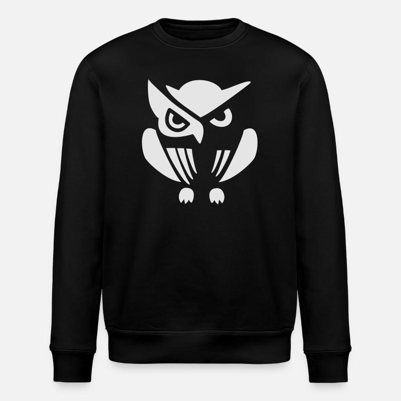 Fabelhafte Eulenillustration auf Druck - Stanley/Stella Unisex Bio-Sweatshirt ROLLER - Schwarz