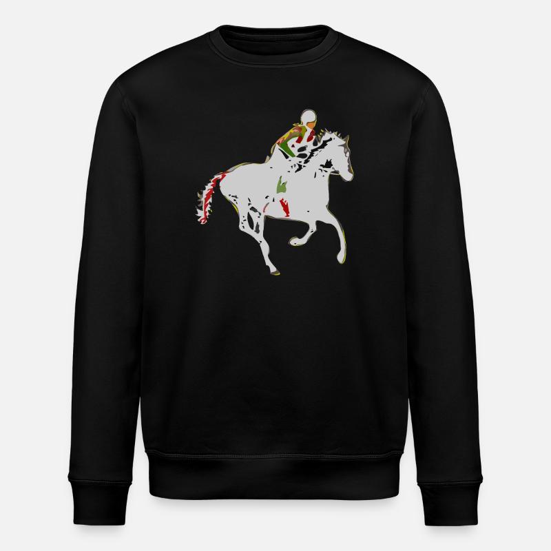 Abenteuerliches Reiter-Motiv - Stanley/Stella Unisex Bio-Sweatshirt ROLLER - Schwarz