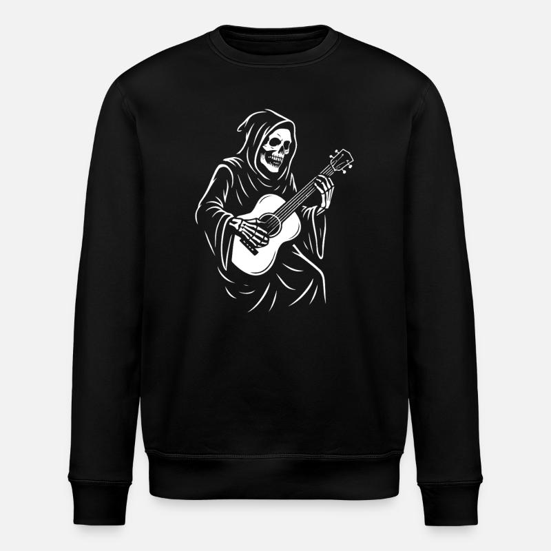 Sensenmann spielt Gitarre Design - Stanley/Stella Unisex Bio-Sweatshirt ROLLER - Schwarz