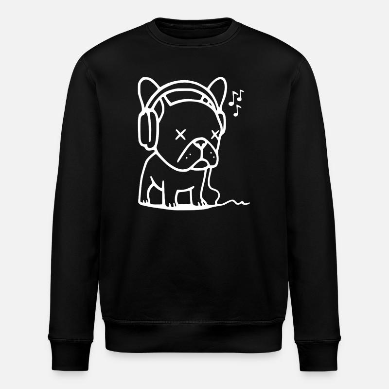 Bouledogue Frenchie avec casque - Sweat bio ROLLER Stanley/Stella Unisexe - noir