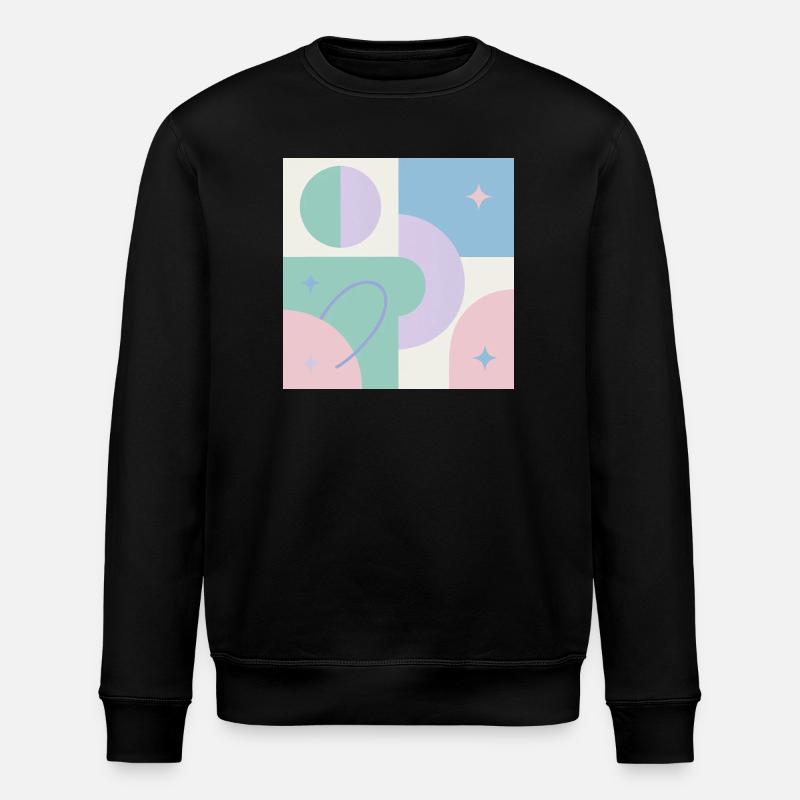 Pastel geometric cosmos design - Stanley/Stella ROLLER Unisex Organic Sweatshirt - black
