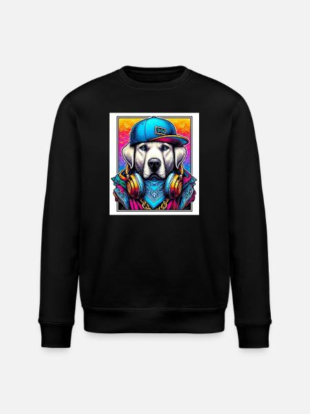 dog - Stanley/Stella ROLLER Unisex Organic Sweatshirt - black