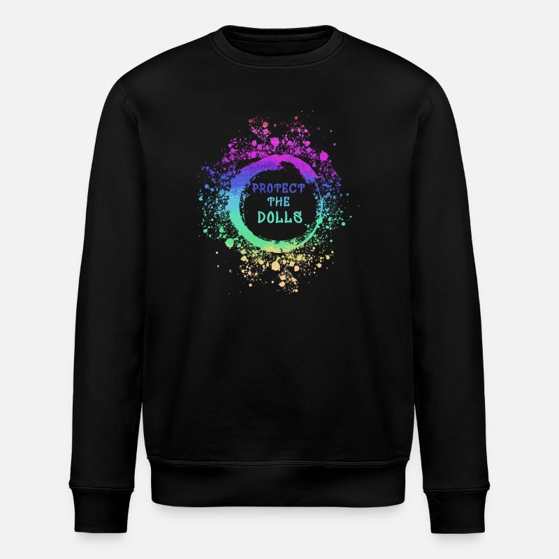 trans, pride, LGBT,regenbogen, protect the dolls - Stanley/Stella Unisex Bio-Sweatshirt ROLLER - Schwarz