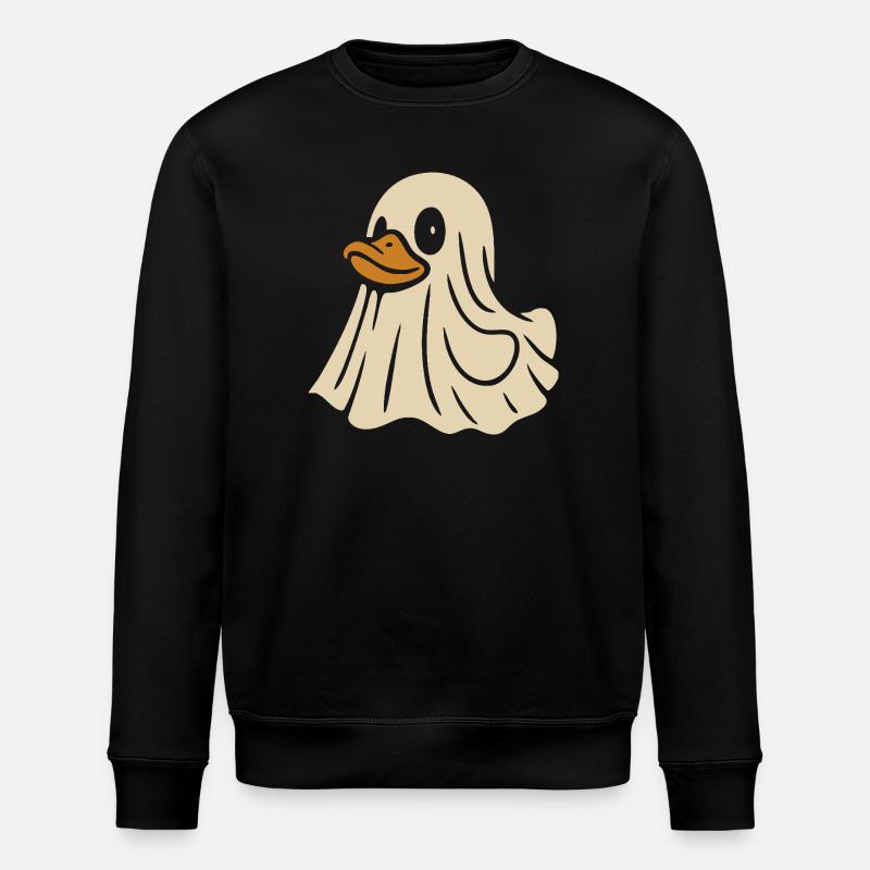 Ghost Rubber Duck Motif - Stanley/Stella ROLLER Unisex Organic Sweatshirt - black