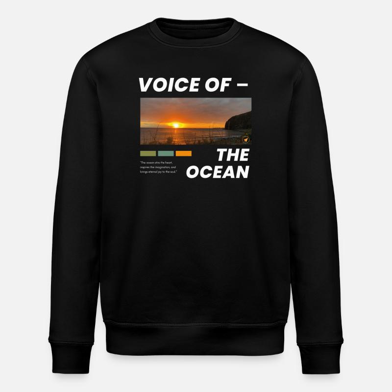 Sunset over the Ocean - Stanley/Stella ROLLER Unisex Organic Sweatshirt - black