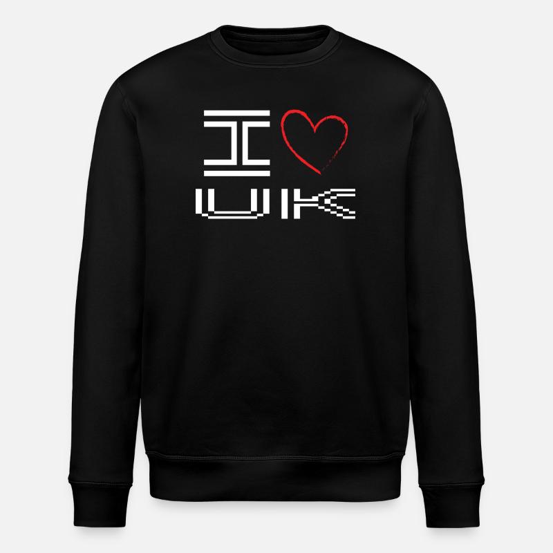 Pixelated Heart Love Design - Stanley/Stella ROLLER Unisex Organic Sweatshirt - black