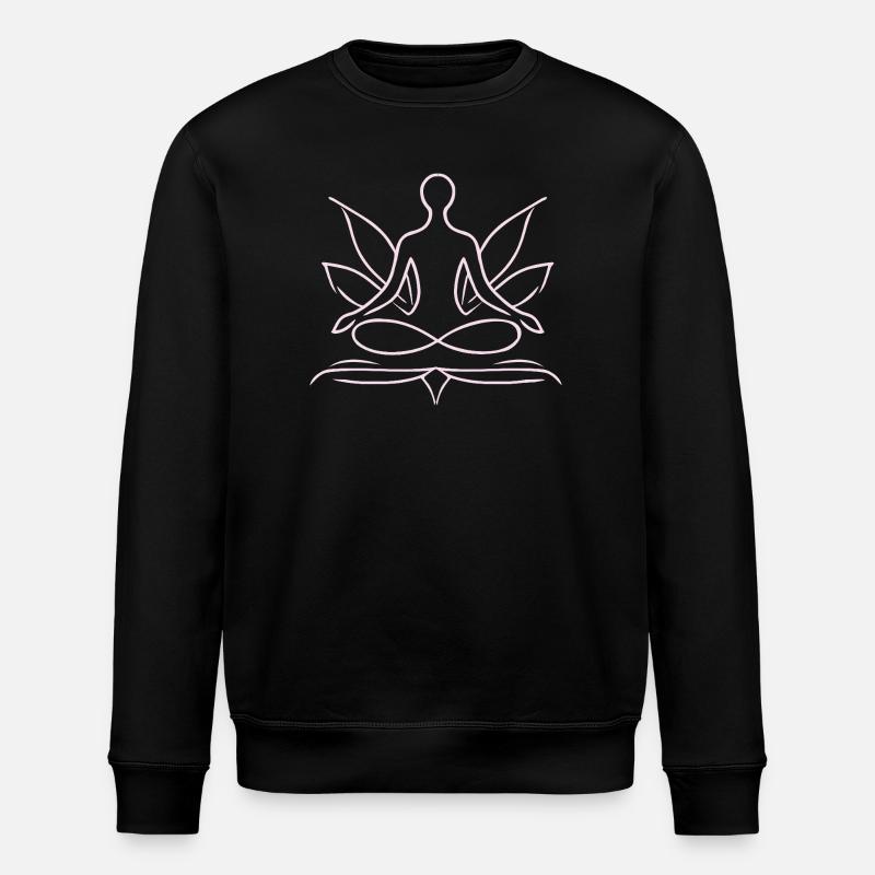 Gelassenes Lotus-Meditationsdesign - Stanley/Stella Unisex Bio-Sweatshirt ROLLER - Schwarz