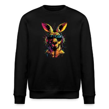 Kangourou Australie Outback Kangourous mignons sauvages - Sweat bio ROLLER Stanley/Stella Unisexe - noir - Devant - Nik (191cm)