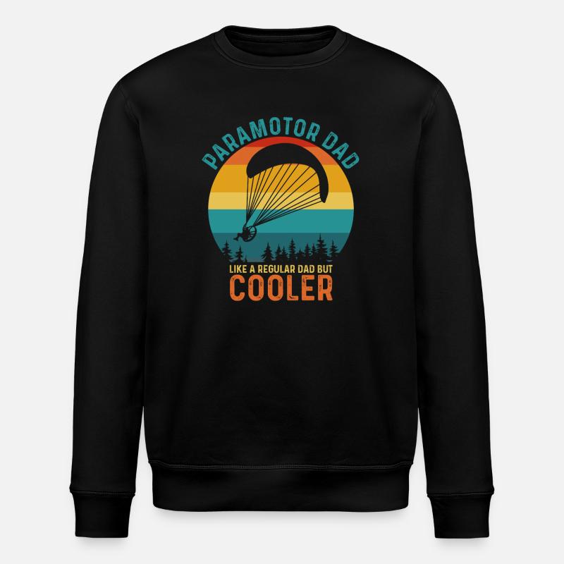 Papa Cool Retro Gleitschirm Design - Stanley/Stella Unisex Bio-Sweatshirt ROLLER - Schwarz