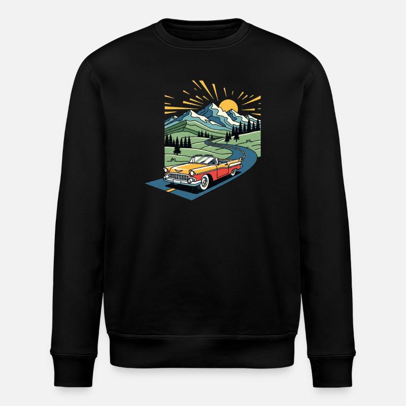 Old school car - Stanley/Stella ROLLER Unisex Organic Sweatshirt - black