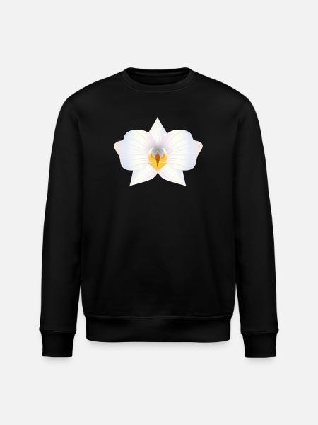 Herkkä orkidean kukka pastelliväreissä - Stanley/Stella ROLLER unisex luomu-collegepaita - musta