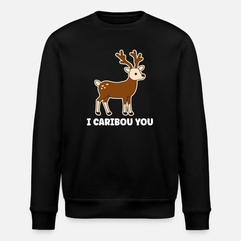 Festive Fox with Funny Phrase - Stanley/Stella ROLLER Unisex Organic Sweatshirt - black