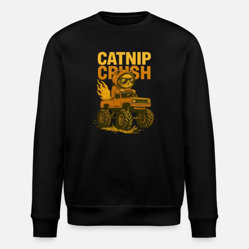 Monstertruck Katze - Stanley/Stella Unisex Bio-Sweatshirt ROLLER - Schwarz