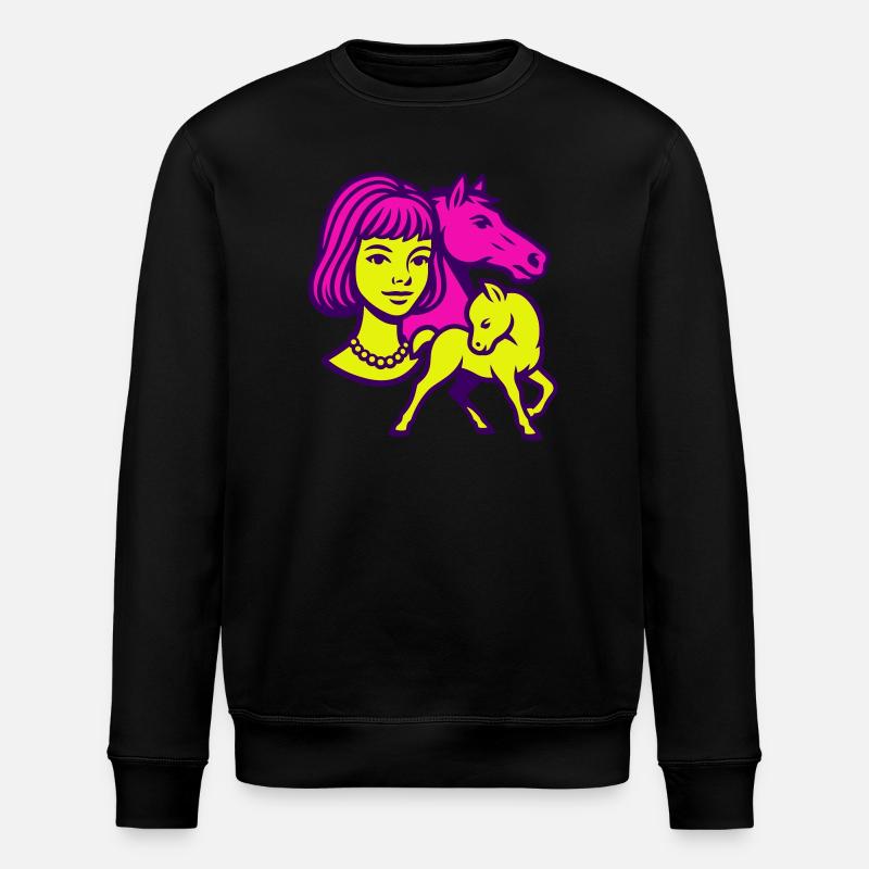 Pferdemädchen Pop-Art - Stanley/Stella Unisex Bio-Sweatshirt ROLLER - Schwarz