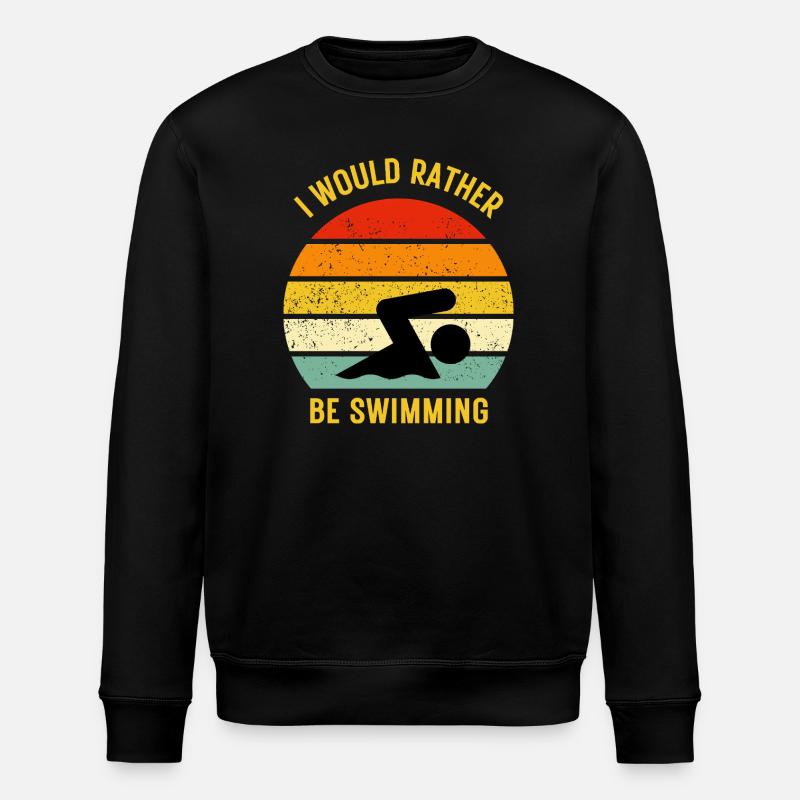 Ich würde lieber schwimmen - Stanley/Stella Unisex Bio-Sweatshirt ROLLER - Schwarz