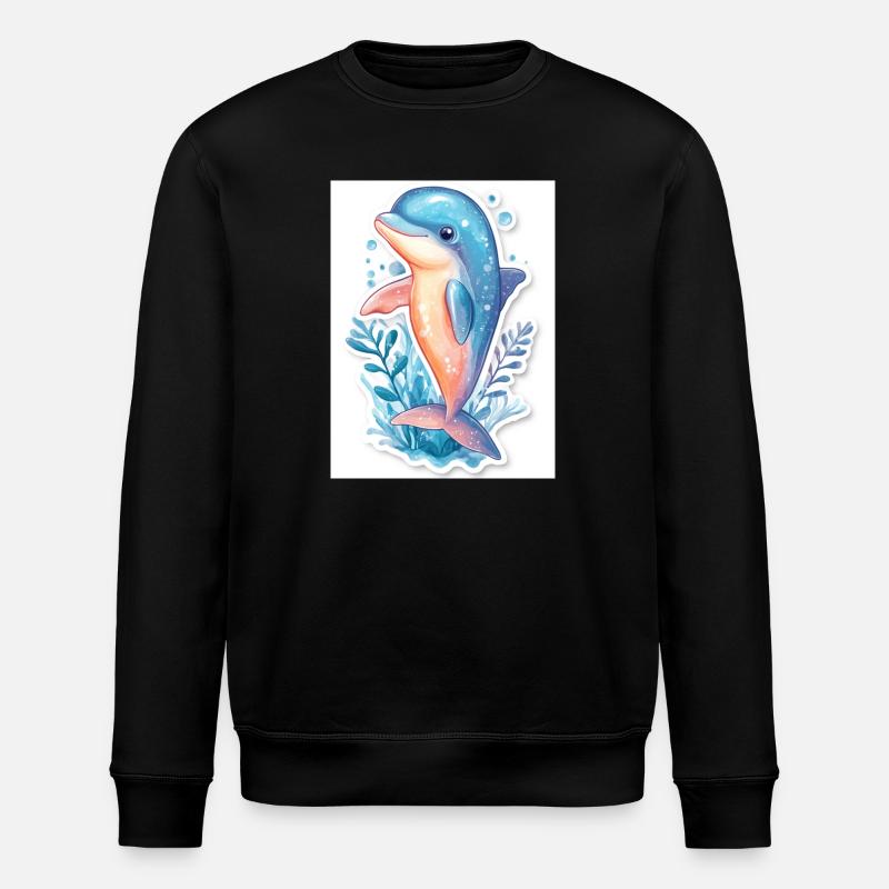 Dolphin - Stanley/Stella ROLLER Unisex Organic Sweatshirt - black