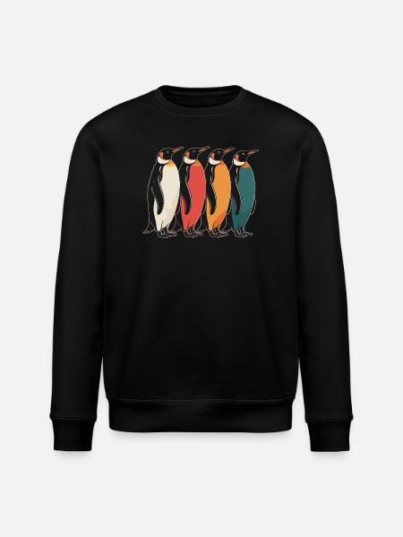Farbenfrohe Pinguine - Stanley/Stella Unisex Bio-Sweatshirt ROLLER - Schwarz