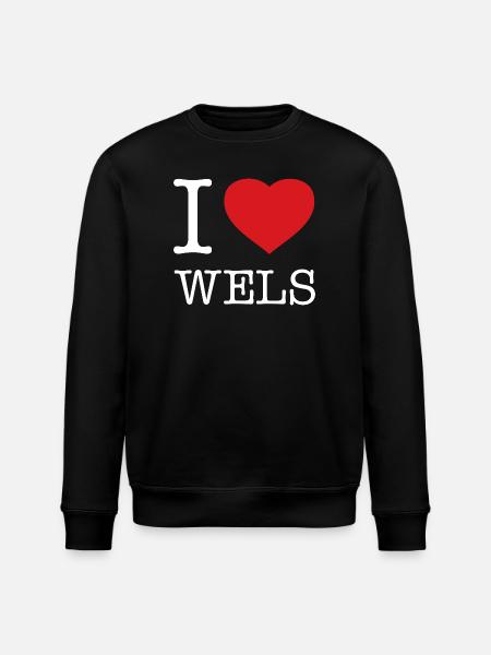 I Love Wels - Stanley/Stella ROLLER Unisex Organic Sweatshirt - black