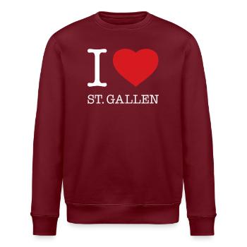 I Love St. Gallen - Stanley/Stella ROLLER Unisex Organic Sweatshirt - burgundy - Front - Nik (191cm)