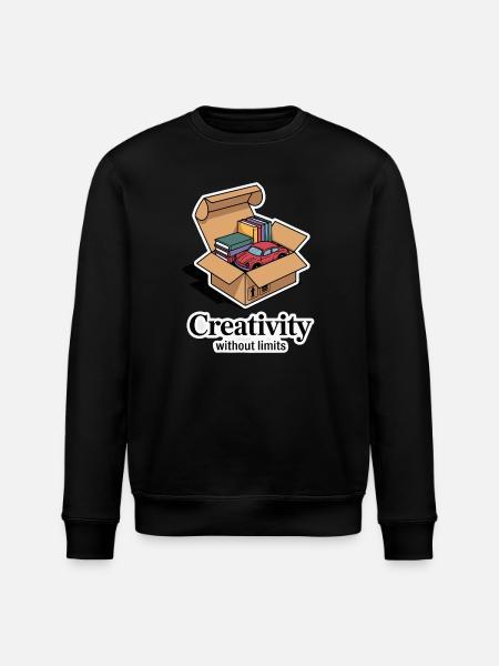 Bücher und Auto im Kartondesign - Stanley/Stella Unisex Bio-Sweatshirt ROLLER - Schwarz