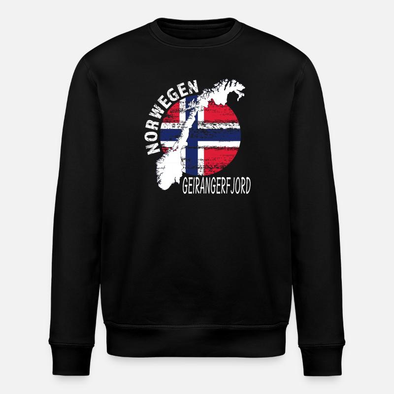 Geirangerfjord - Stanley/Stella Unisex Bio-Sweatshirt ROLLER - Schwarz