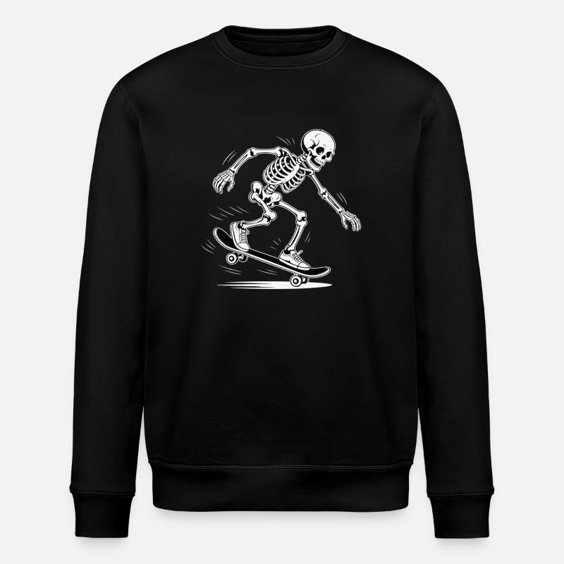 crâne squelette skateboard design - Sweat bio ROLLER Stanley/Stella Unisexe - noir