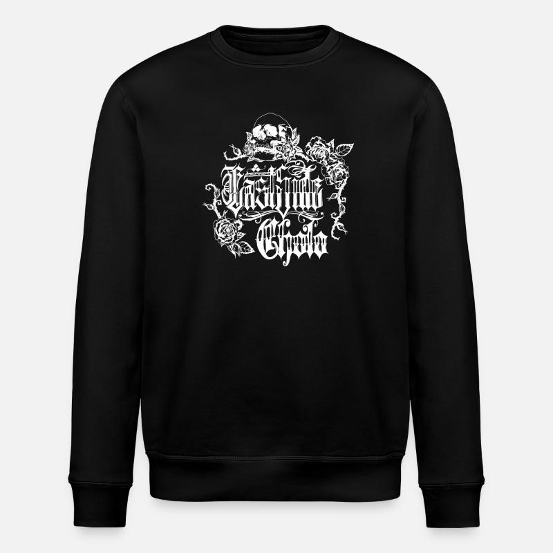 Skull Rose Gothic Design - Stanley/Stella ROLLER Unisex Organic Sweatshirt - black