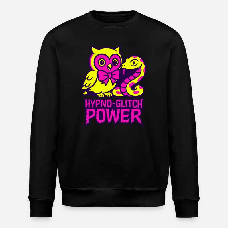 Hypno Glitch Hibou et serpent - Sweat bio ROLLER Stanley/Stella Unisexe - noir