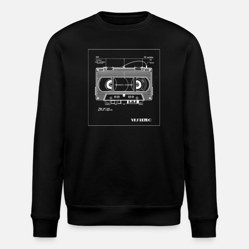 Illustration d'une cassette VHS rétro - Sweat bio ROLLER Stanley/Stella Unisexe - noir