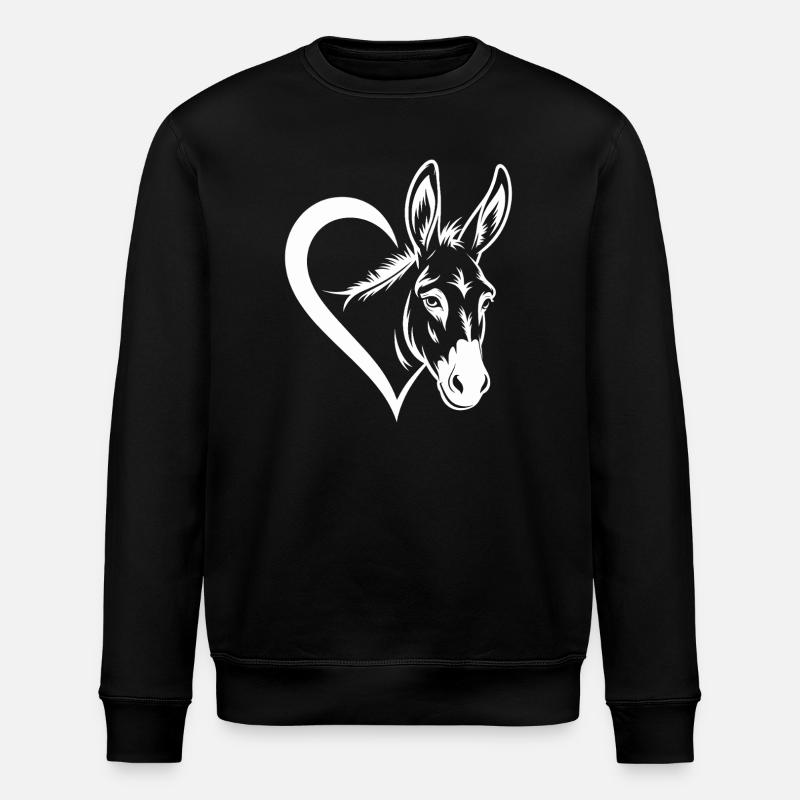 Herz und Esel - Stanley/Stella Unisex Bio-Sweatshirt ROLLER - Schwarz