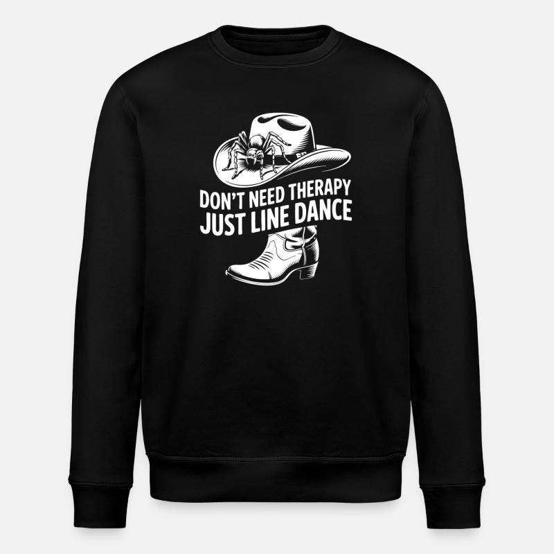 Line Dance Cowboy Statement - Stanley/Stella ROLLER Unisex Organic Sweatshirt - black