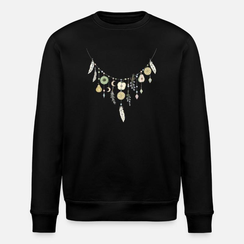 Collier délicat fruits et plumes - Sweat bio ROLLER Stanley/Stella Unisexe - noir