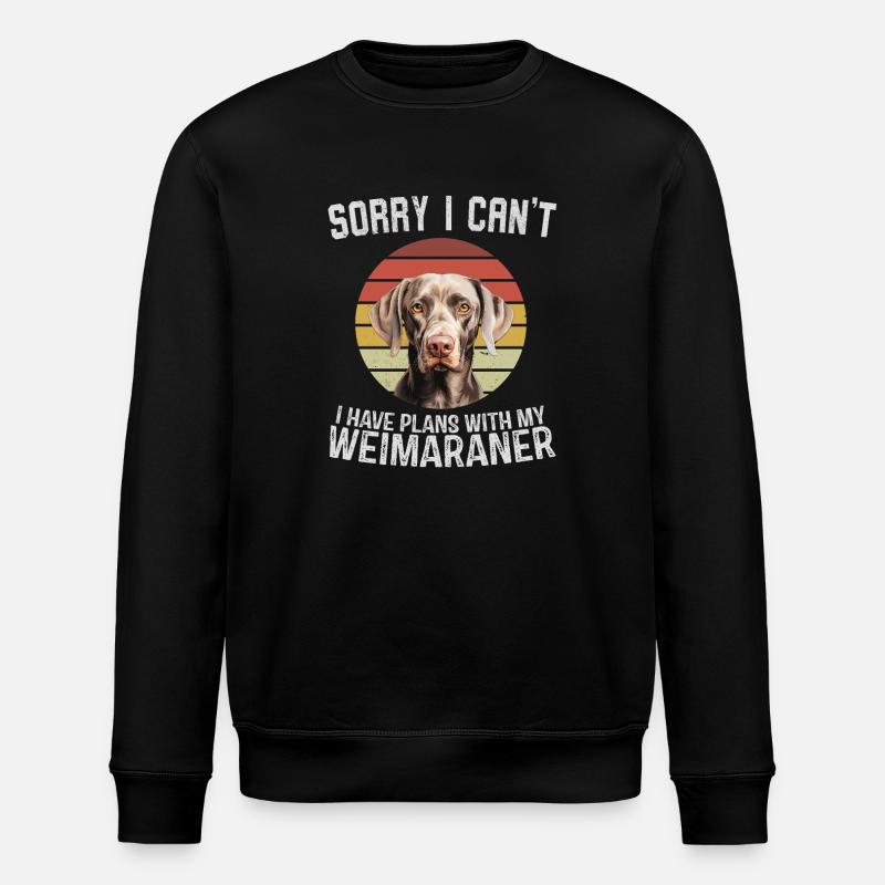 Weimaraner Love Humorous Design - Stanley/Stella ROLLER Unisex Organic Sweatshirt - black