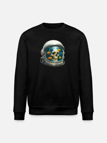 Astronautenhelm Aquarium Kunst mit Fischen - Stanley/Stella Unisex Bio-Sweatshirt ROLLER - Schwarz