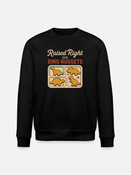Dino Nuggets Nostalgia Funny Snack Dinosaur - Stanley/Stella ROLLER Unisex Organic Sweatshirt - black
