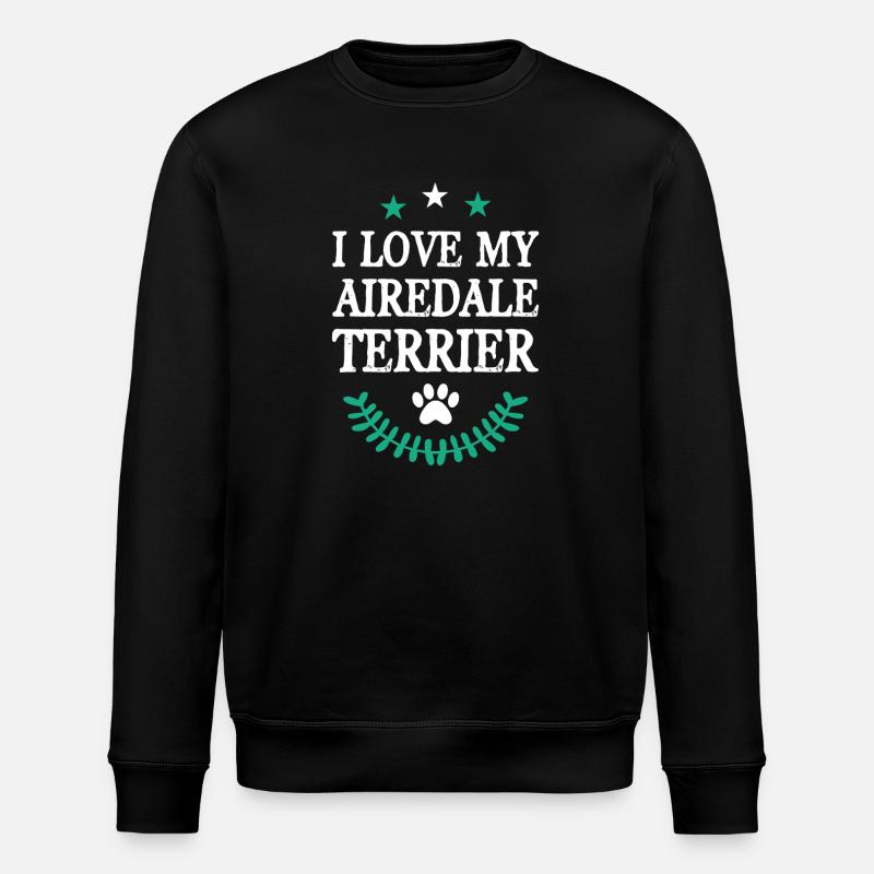 Airedale Terrier - Stanley/Stella ROLLER Unisex Organic Sweatshirt - black