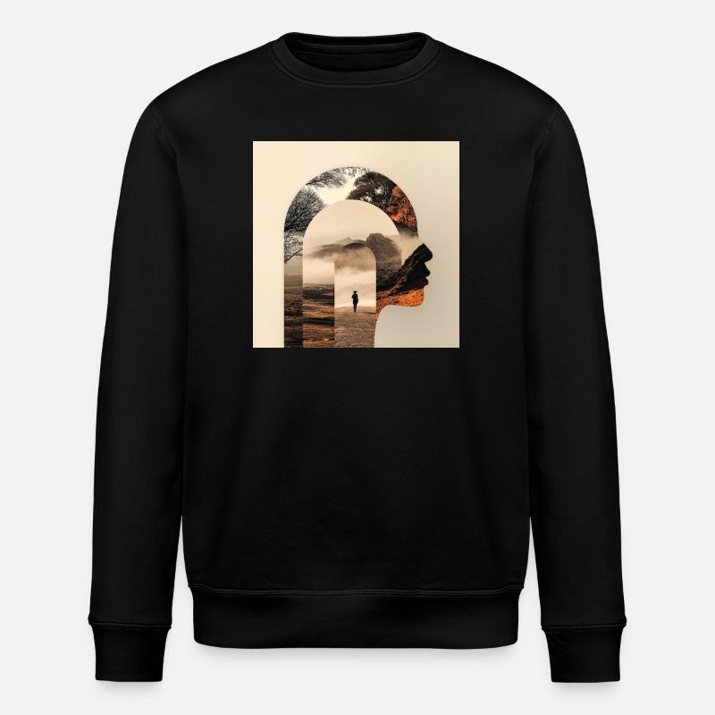 Silhouette Nature Counseling Design - Stanley/Stella Unisex Bio-Sweatshirt ROLLER - Schwarz