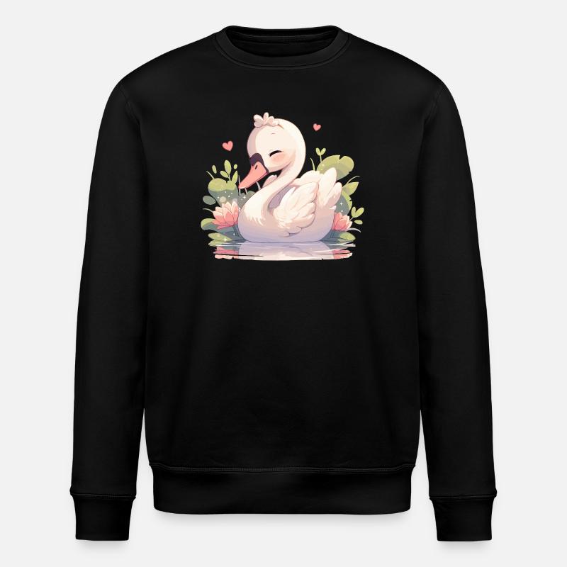 Swans Swan - Stanley/Stella ROLLER Unisex Organic Sweatshirt - black