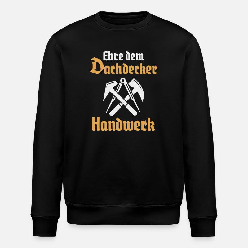 Dachdecker Handwerk Zunftzeichen - Stanley/Stella Unisex Bio-Sweatshirt ROLLER - Schwarz