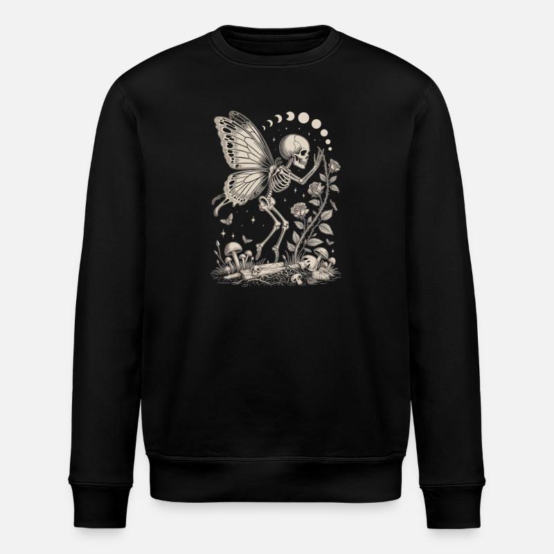 Gothic Skelett Fee mit Mondphasen - Stanley/Stella Unisex Bio-Sweatshirt ROLLER - Schwarz