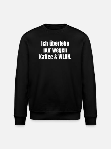 Humorous Coffee Wi-Fi Message - Stanley/Stella ROLLER Unisex Organic Sweatshirt - black