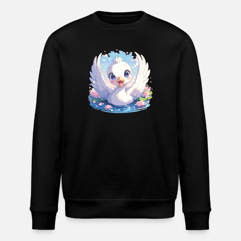 Swans Swan - Stanley/Stella ROLLER Unisex Organic Sweatshirt - black