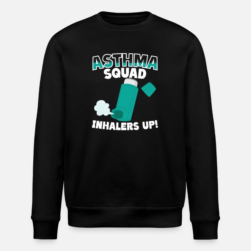 Asthma Squad Inhalers Up Asthmatics - Stanley/Stella ROLLER Unisex Organic Sweatshirt - black