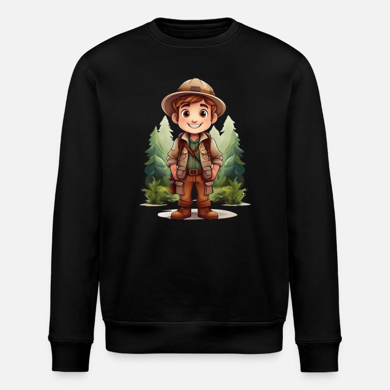 Abenteuerlustiger Forscher - Stanley/Stella Unisex Bio-Sweatshirt ROLLER - Schwarz