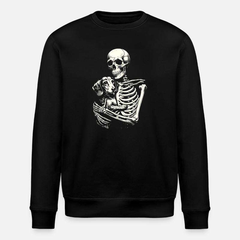 Teckel squelette étreignant - Sweat bio ROLLER Stanley/Stella Unisexe - noir