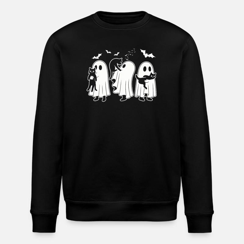 Halloween Cat Lovers - Stanley/Stella ROLLER Unisex Organic Sweatshirt - black