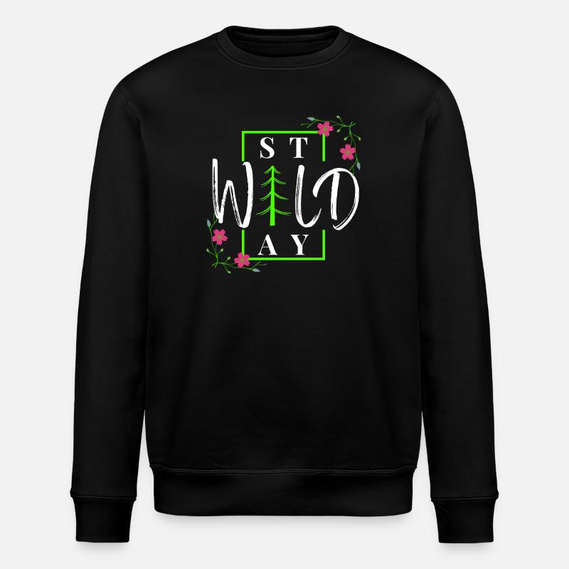Restez sauvage - Forêt hivernale rustique - Sweat bio ROLLER Stanley/Stella Unisexe - noir