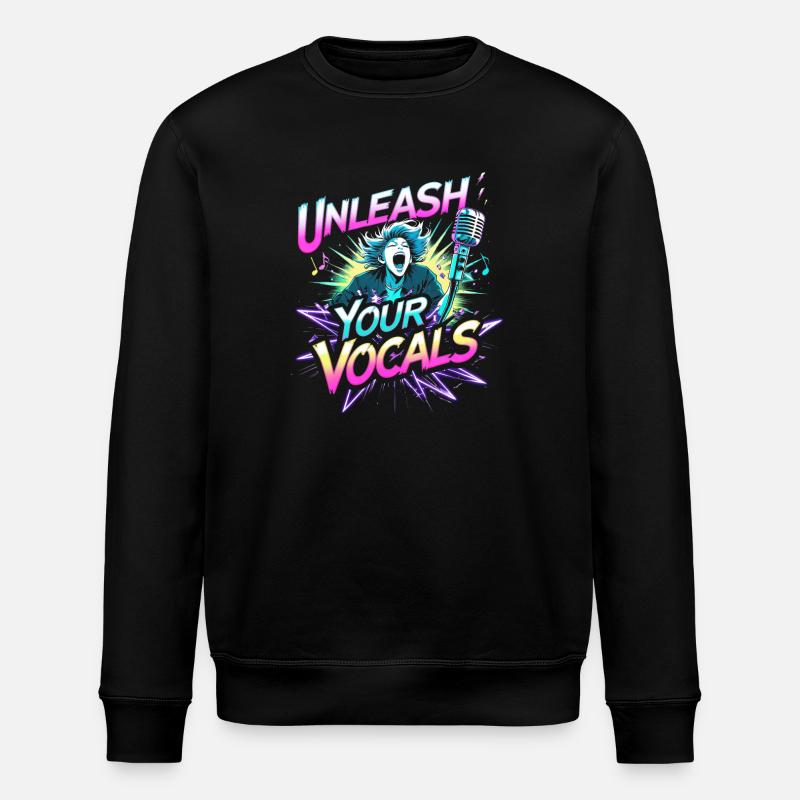 Karaoke Karaokesänger Unleash Your Vocals - Stanley/Stella Unisex Bio-Sweatshirt ROLLER - Schwarz